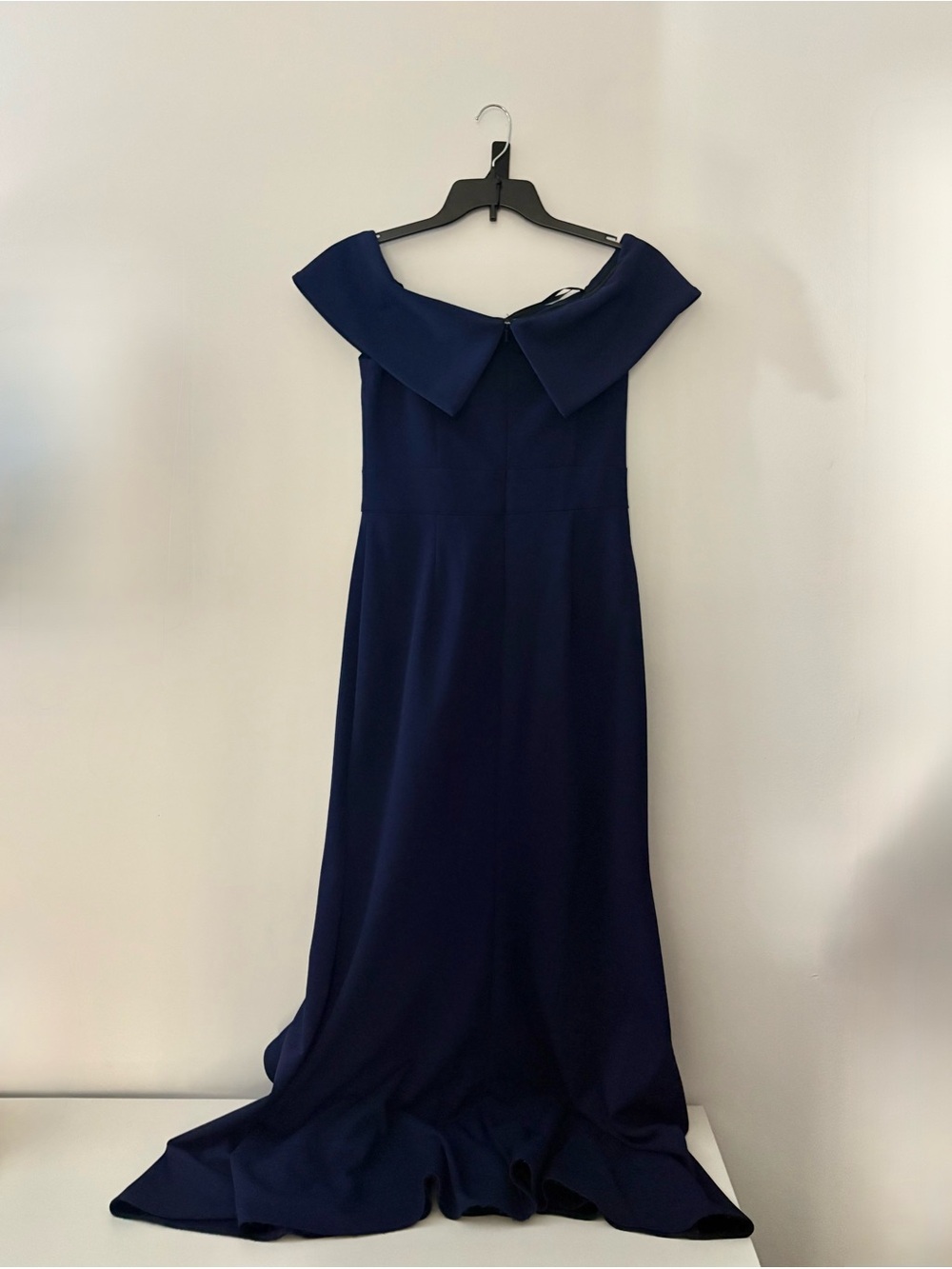 Off-Shoulder Navy Evening Gown Betsy & Adam